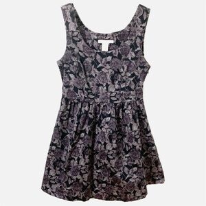 Charlotte Russe Floral Print Sleeveless Mini Dress Scoop Neckline A-line Skirt